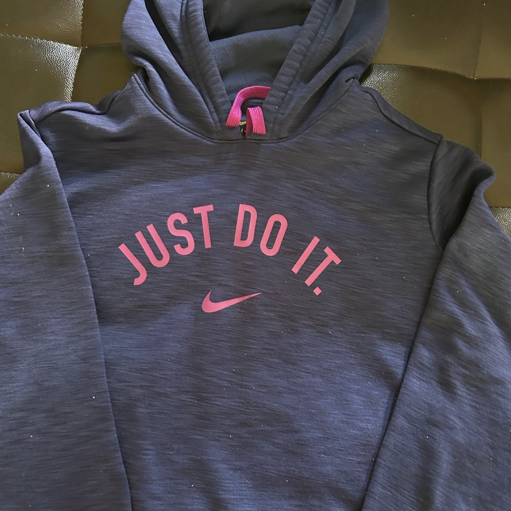 Used Nike Blue and Pink Sweatshirt Hoodie